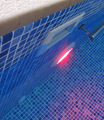 lighting effect in a hydrotherapy pool